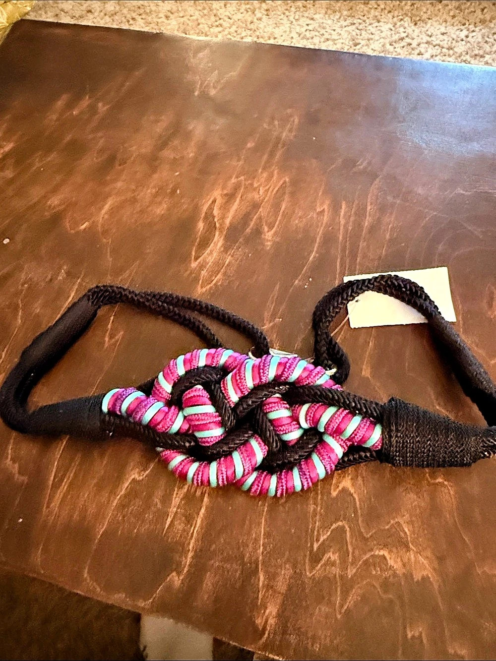 Braided Belt in Black & Pink NWT vintage new 1989’s purple pink blue